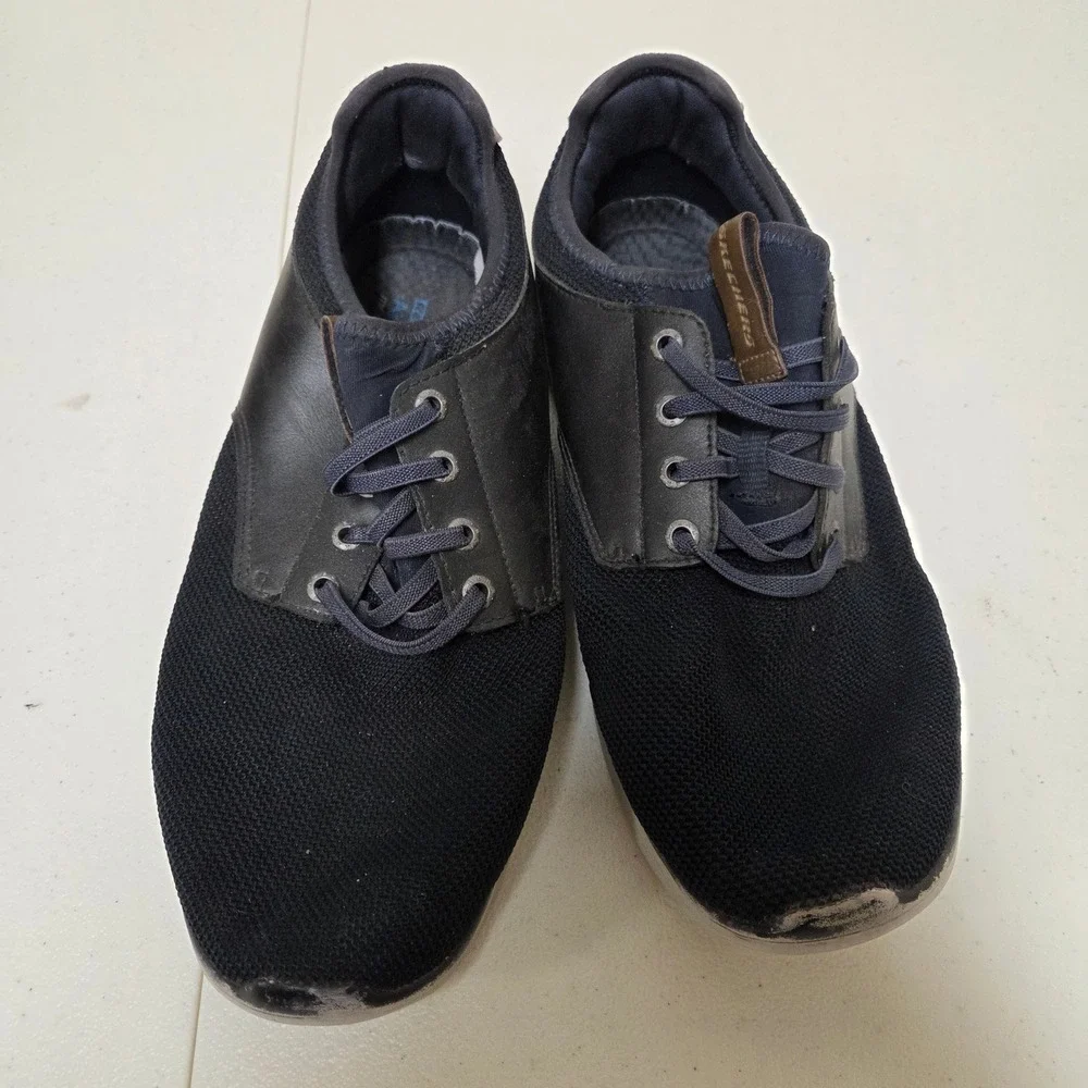 Skechers Mens 58817 Black Brown Mesh Lace Up Casual Sneakers Size 11